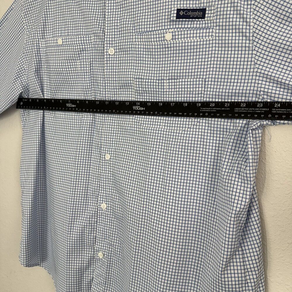 Columbia PFG Super Tamiami Shirt Mens XXL Blue Plaid Fishing Vented Long Sleeve - Picture 7 of 11